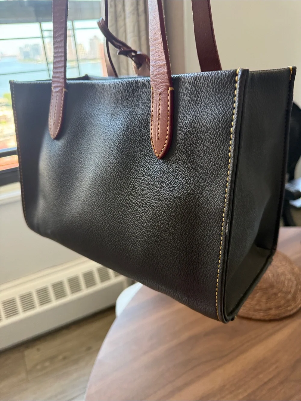 Dooney & Bourke Dark Brown with Leather-Trim Medium Tote Bag - Picture 5 of 7